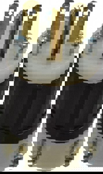 Straight Blade Plug: Industrial, 6-15P, 250VAC, Black & White