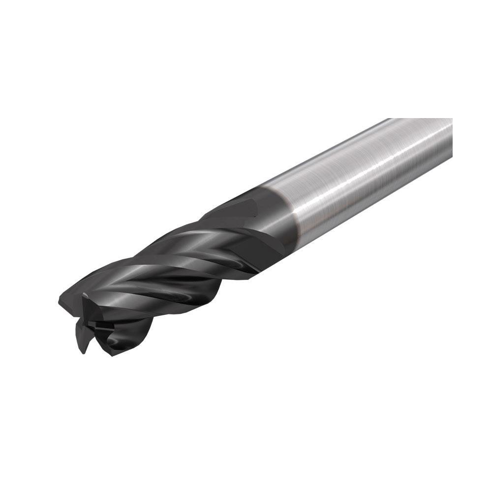 Corner Radius End Mill: 10 mm Dia, 20 mm LOC, 0.5 mm Radius, 4 Flutes, Solid Carbide