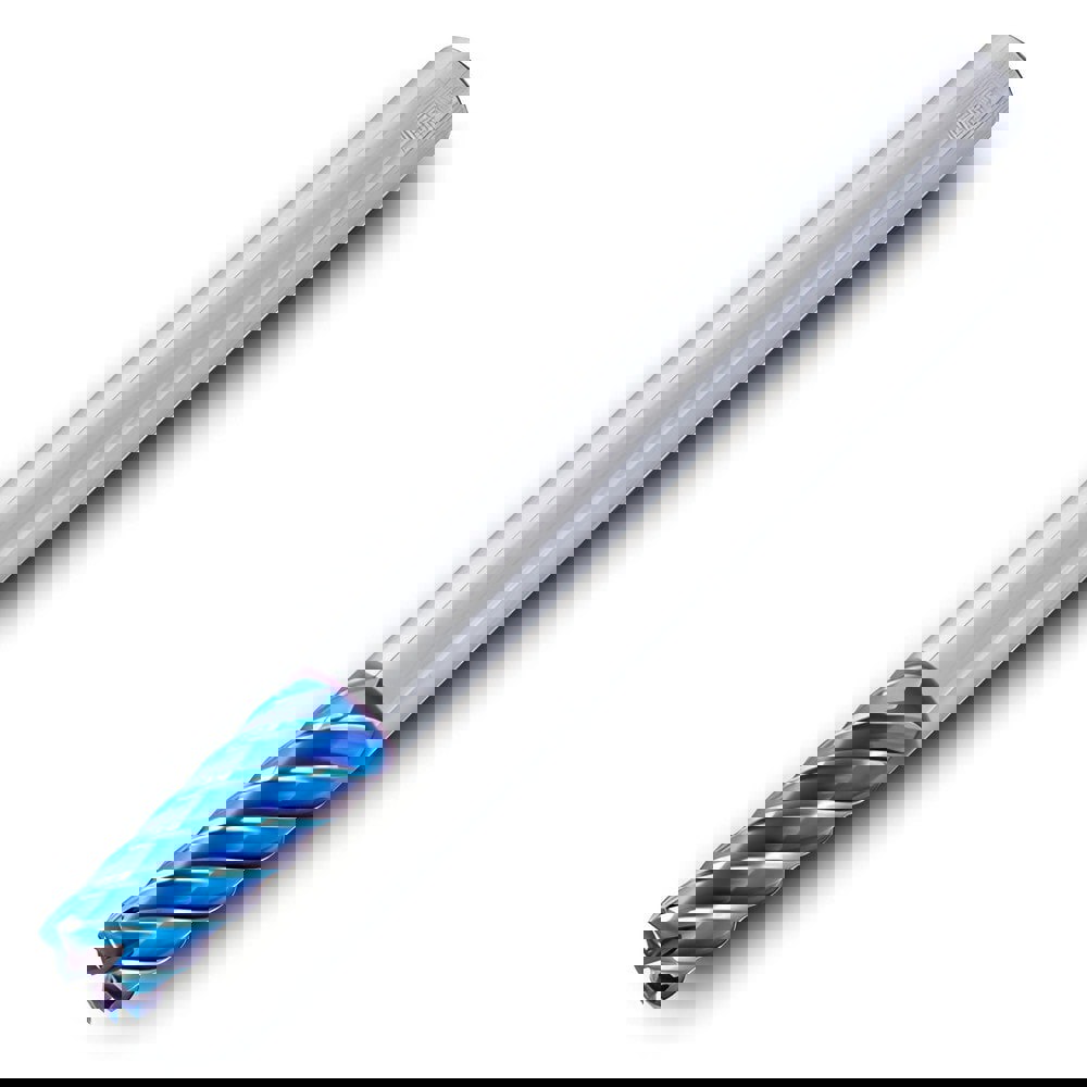 Corner Radius End Mill: 10 mm Dia, 22 mm LOC, 0.5 mm Radius, 6 Flutes, Solid Carbide