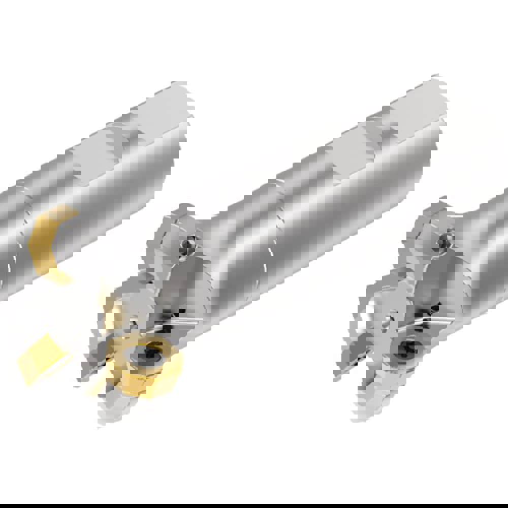 Indexable Square-Shoulder End Mill: 7745VOD04WA025R095, 25 mm Cut Dia, 8 mm Max Depth of Cut, 20 mm Dia Weldon Flat Shank