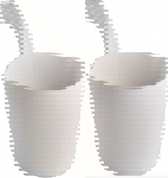 32 oz White Polypropylene Round Bottom Scoop