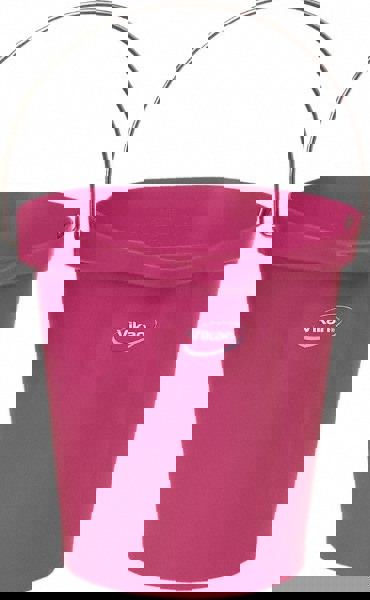 3 Gal, Polypropylene Round Pink Single Pail with Pour Spout