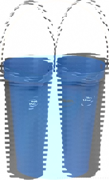 3 Gal, Polypropylene Round Blue Single Pail with Pour Spout