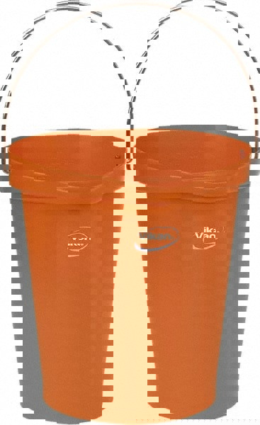 3 Gal, Polypropylene Round Orange Single Pail with Pour Spout