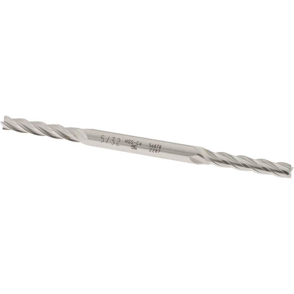 Square End Mill: 5/32'' Dia, 7/8'' LOC, 3/16'' Shank Dia, 3-1/4'' OAL, 4 Flutes, Cobalt