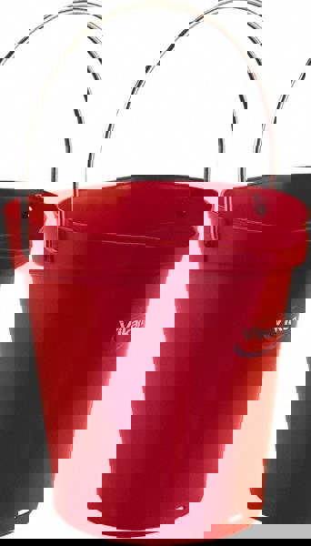 1-1/2 Gal, Polypropylene Round Red Singl