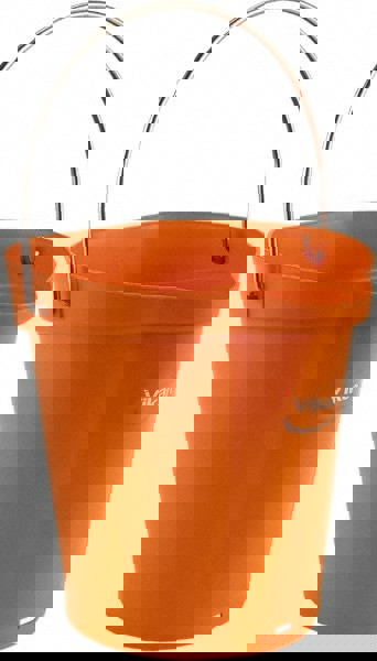 1-1/2 Gal, Polypropylene Round Orange Single Pail with Pour Spout