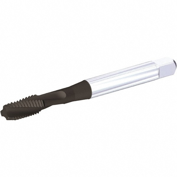Spiral Flute Tap: #2-56 UNC, 3 Flutes, Modified Bottoming, 2B Class of Fit, Vanadium High Speed Steel, TiN/CrC/C Coated