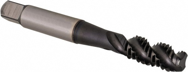 Spiral Flute Tap: 5/16-18 UNC, 3 Flutes, Modified Bottoming, 3B Class of Fit, Vanadium High Speed Steel, TiN/CrC/C Coated