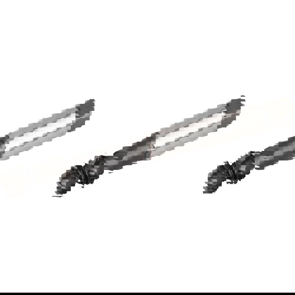 Spiral Flute Tap: #6-32 UNC, 2 Flutes, Modified Bottoming, 2B Class of Fit, High Speed Steel, TiN/CrC/C Coated