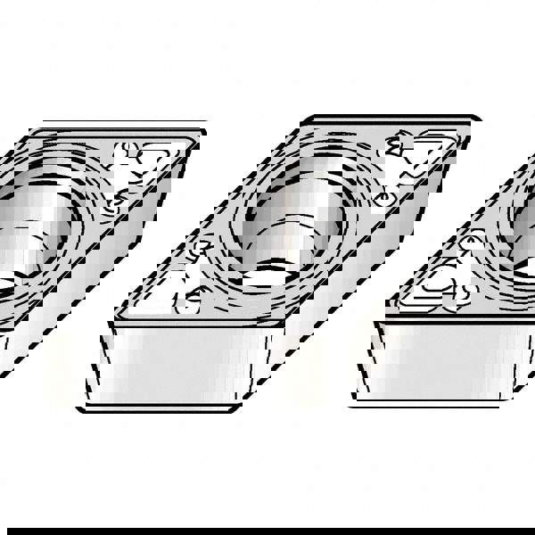 Turning Insert: DCMT3251MF KCP25B, Solid Carbide