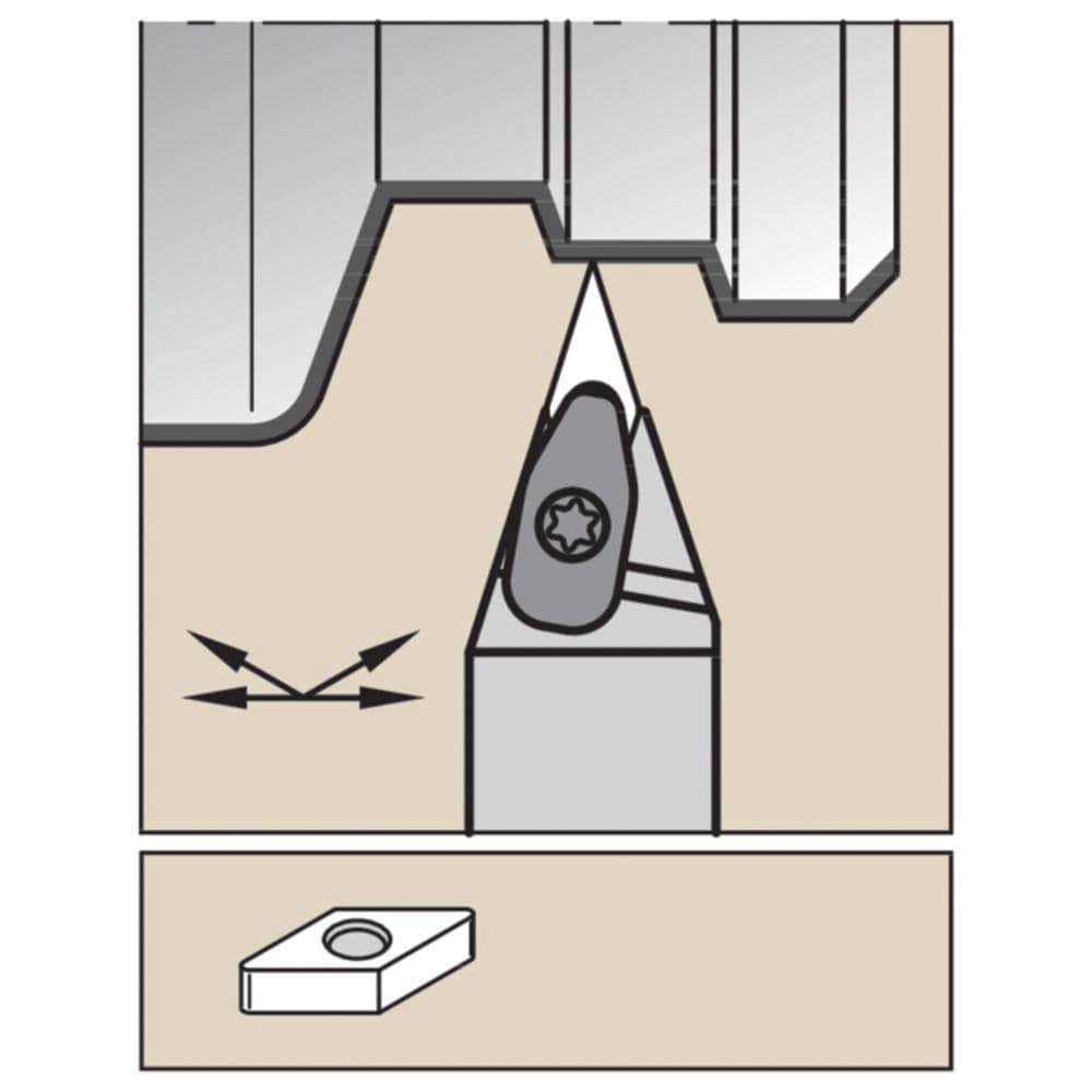 Indexable Turning Toolholder: DVVNN2525M16KC04, 72.5 &deg; Lead Angle, Clamp