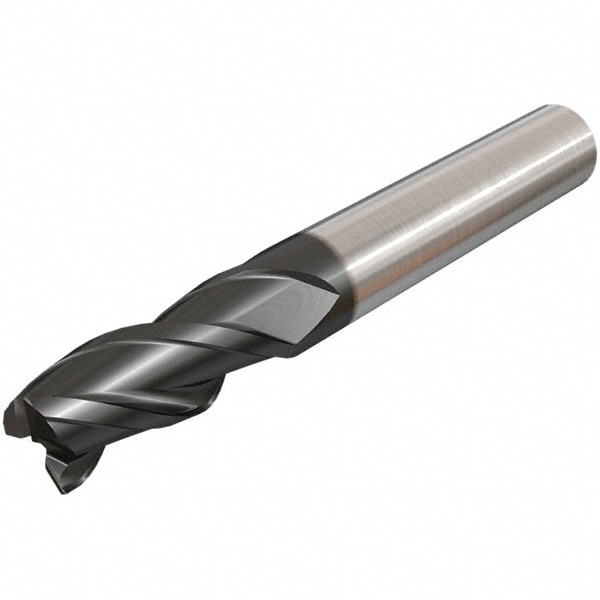 Corner Chamfer End Mill: 16 mm Dia, 32 mm LOC, 3 Flutes, 0.25 mm Chamfer Width, Solid Carbide