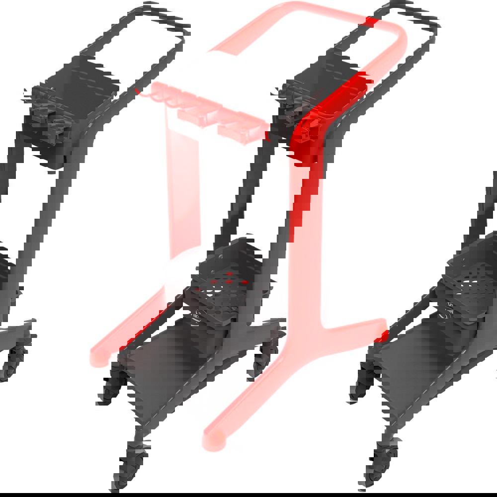 Janitor Carts & Caddies; Material: Polypropylene; Stainless Steel; Brass; TPE Rubber ; Cart Material: Polypropylene; Stainless Steel; Metal ; Depth (Inch): 30-45/64 ; Load Capacity: 70lb ; Load Capacity (Lb. - 3 Decimals): 70.000 ; Color: Red; Red