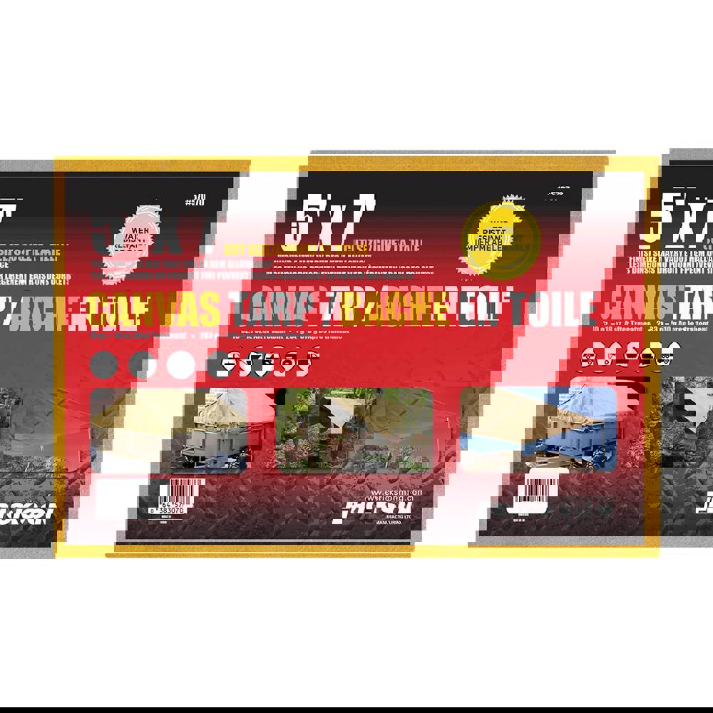 Tarp/Dust Cover: Beige, Polyethylene, 7' Long x 5' Wide