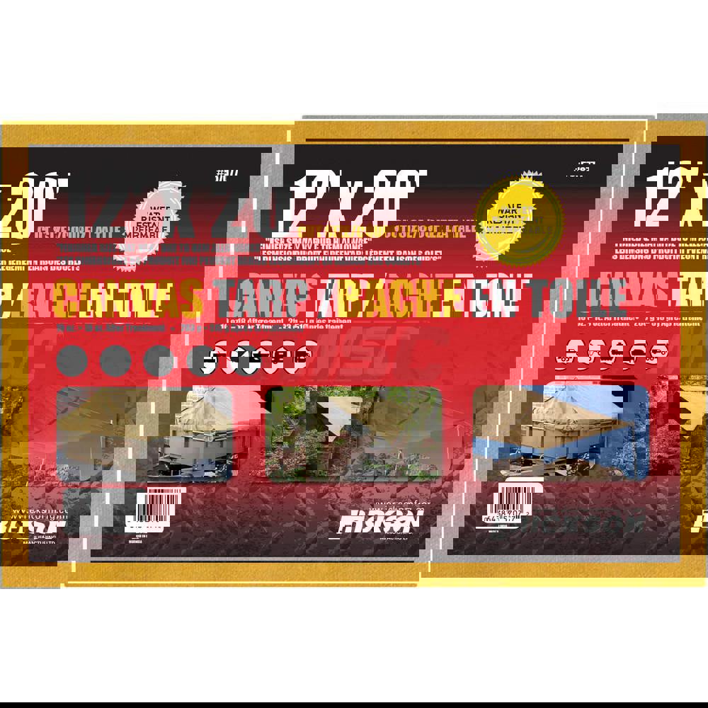 Tarp/Dust Cover: Beige, Canvas, 20' Long x 12' Wide