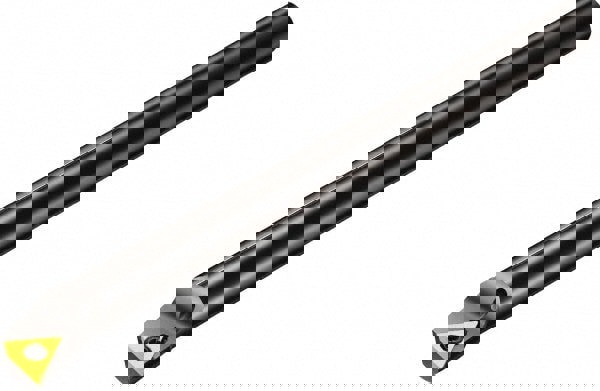 Indexable Boring Bar: A04F-STFCR1.2-R, 8.70 mm Min Bore, Right Hand, 6.35 mm Shank Dia, 0 deg Lead, Steel
