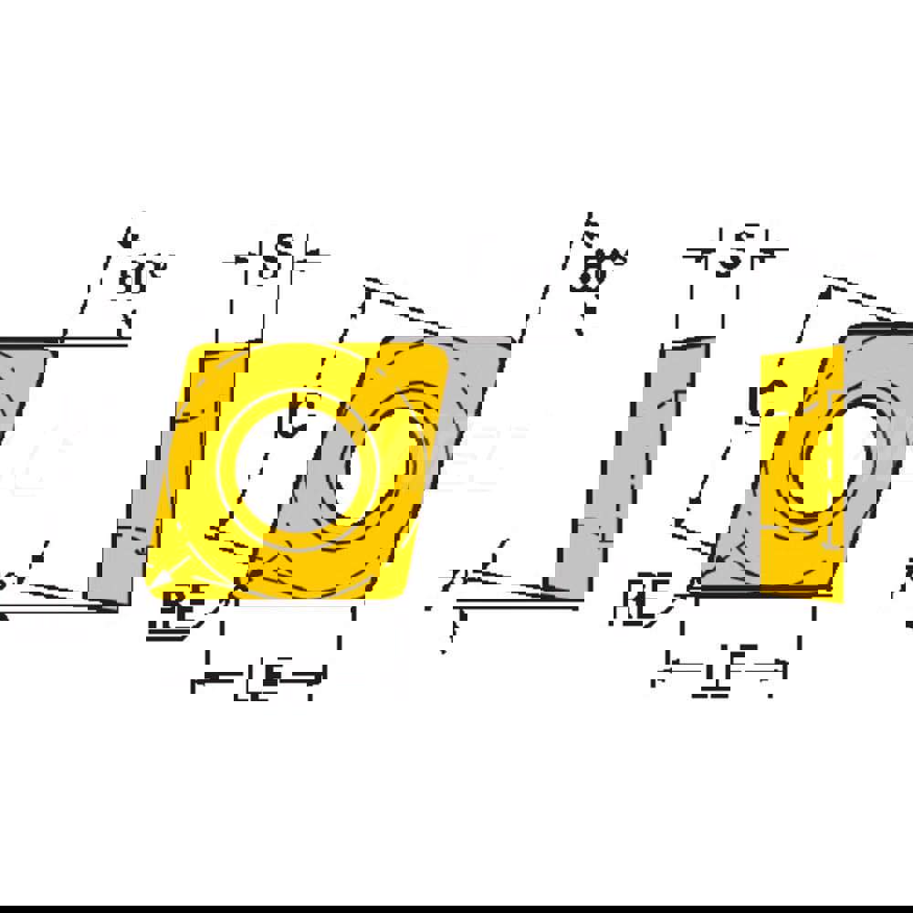 Turning Insert: CCMT32.51-UM 1525, Carbide