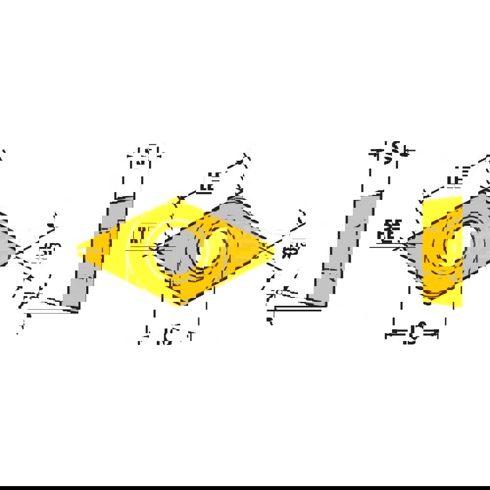 Turning Insert: DCMX32.51-WF 1525, Carbide