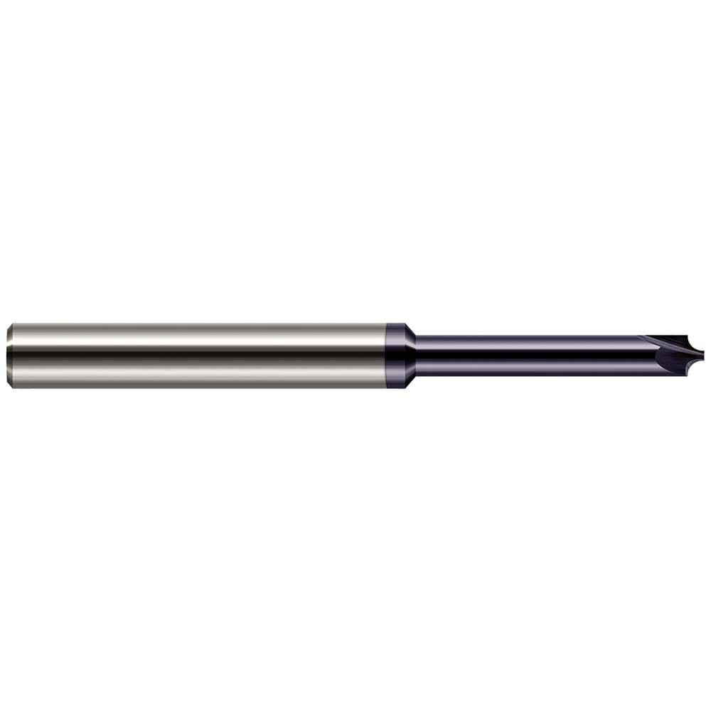 Corner Rounding End Mills; Mill Diameter (mm): 0.80 ; Mill Diameter (Inch): 1/32 ; Mill Diameter (Decimal Inch): 0.0310 ; Number Of Flutes: 2 ; End Mill Material: Solid Carbide ; Radius (Decimal Inch): 0.0080