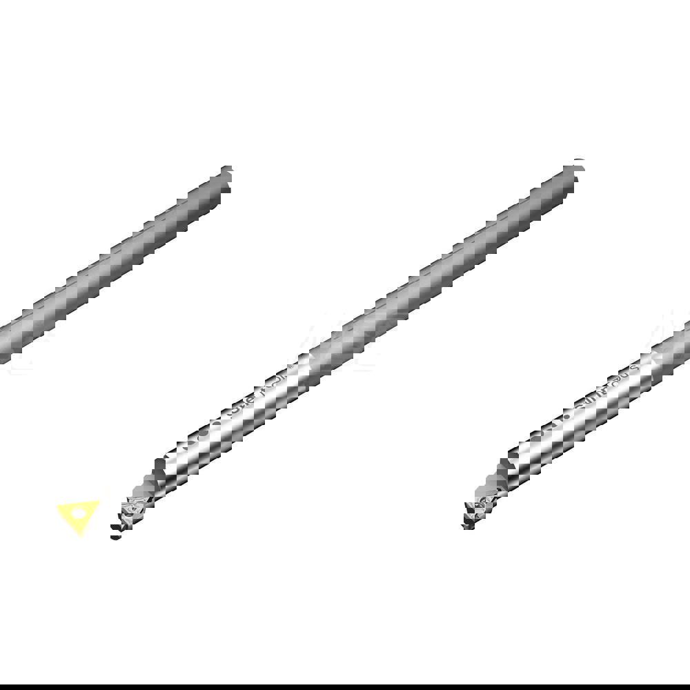 Indexable Boring Bar: F12Q-STFCR09-R, 16.00 mm Min Bore, Right Hand, 12.00 mm Shank Dia, -1 deg Lead, Solid Carbide