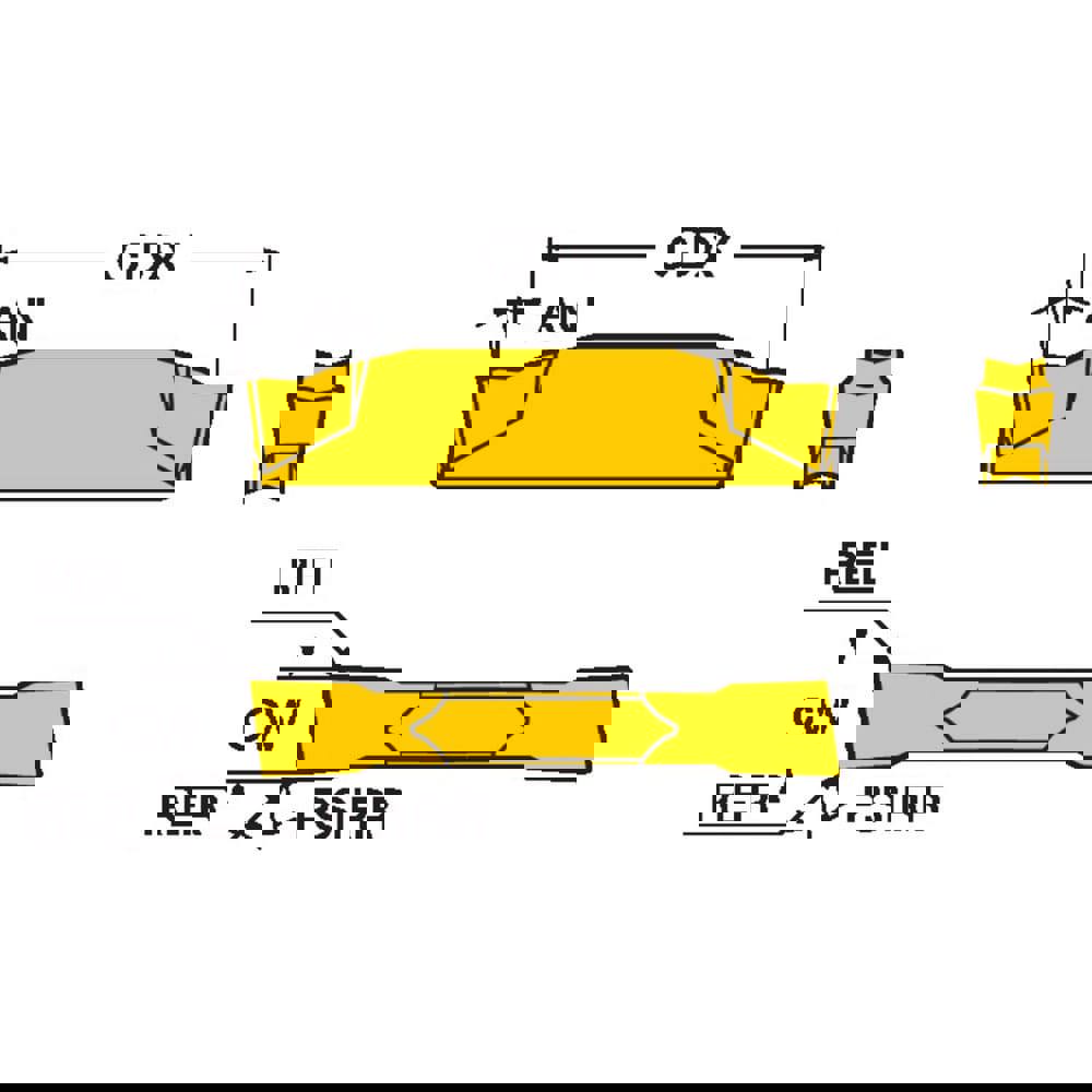 Cutoff Insert: R123E202001501-CS 1125, Carbide, 2.00 mm Cutting Width, 0.0787