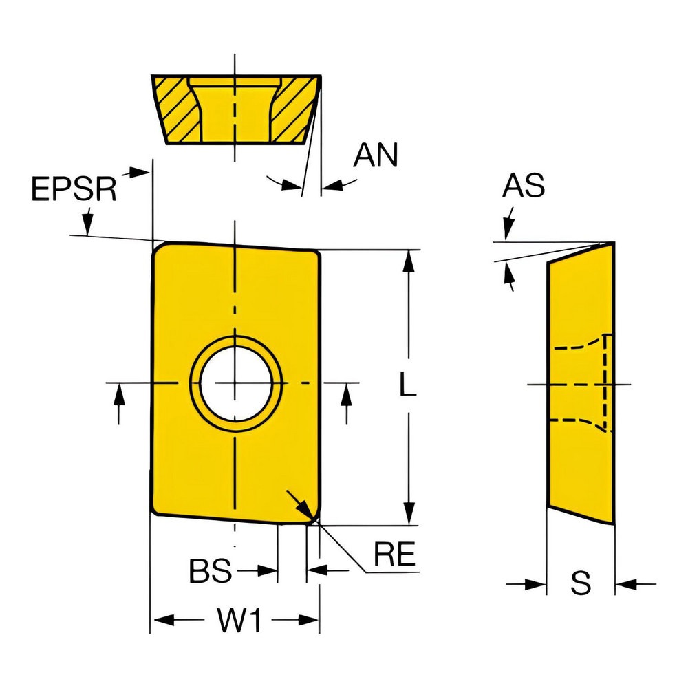 Milling Insert: ANSI R215.44-090208M-WL 4030, ISO R215.44-090208M-WL 4030, 4030, Solid Carbide