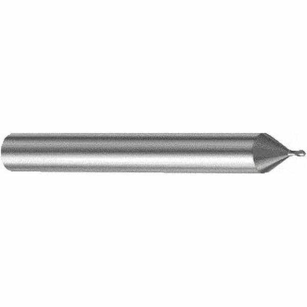 Ball End Mill: 1.00 mm Dia, 1.00 mm LOC, 2 Flute, Solid Carbide