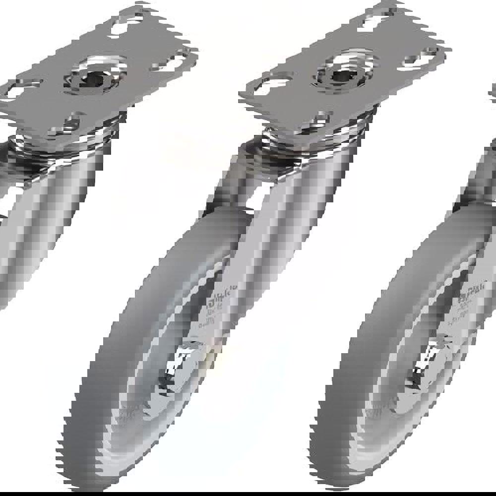 Swivel Top Plate Caster: Thermoplastic Rubber Elastomer, 3