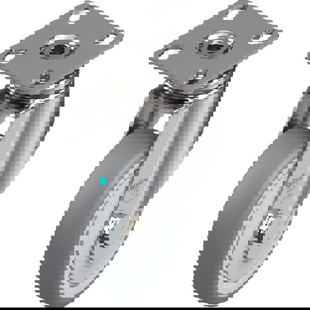 Swivel Top Plate Caster: Thermoplastic Rubber Elastomer, 3