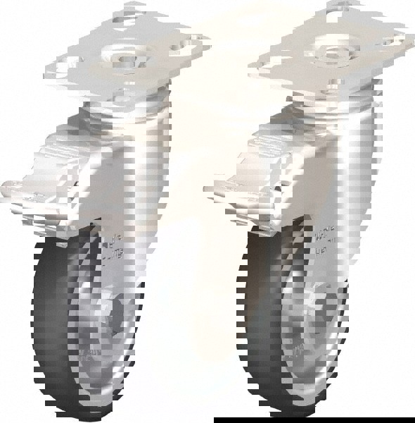 Swivel Top Plate Caster: Thermoplastic Rubber Elastomer, 3