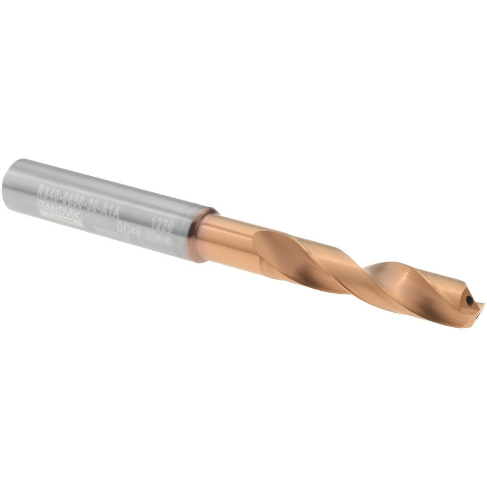 Screw Machine Length Drill Bit: 6.50 mm (0.2559) Dia, 140 deg, Solid Carbide