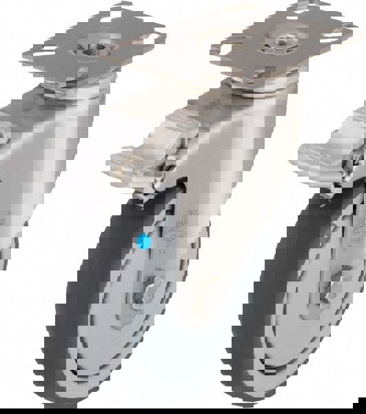 Swivel Top Plate Caster: Thermoplastic Rubber Elastomer, 3