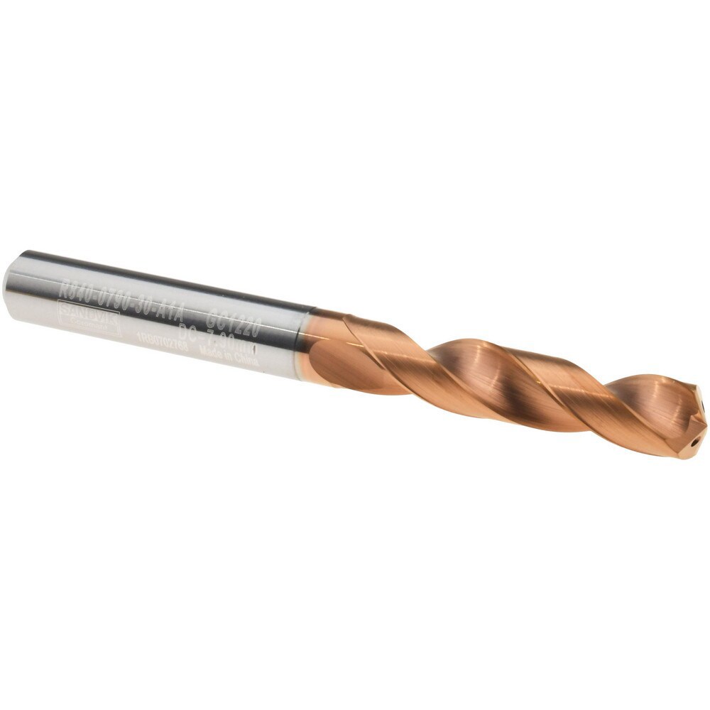 Jobber Length Drill Bit: 7.90 mm (0.3110) Dia, 140 deg, Solid Carbide