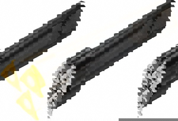 Indexable Slotting Cutter: 1.30 mm Cutting Width, 44.00 mm Cutter Dia, Weldon Connection, 4.00 mm Depth of Cut, 4.00 mm Depth of Cut, 25.00 mm Shank Dia, Right Hand