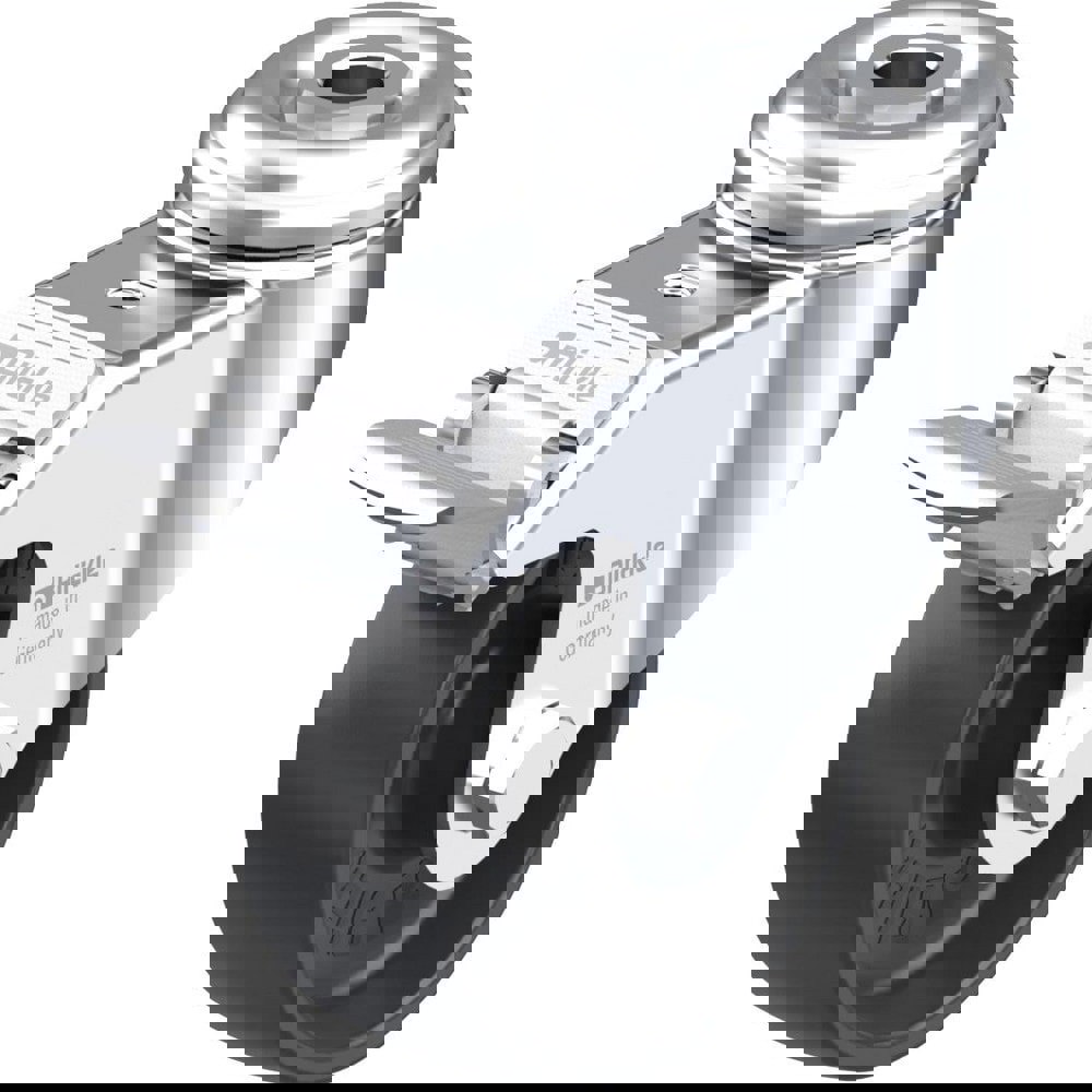 Standard Casters; Mount: Hollow Kingpin ; Caster Type: Swivel w/Brake ; Brake Type: Total-Lock Brake ; Bearing Type: Plain Bore ; Style: Plain Bore ; Wheel Diameter (Inch): 3-1/8