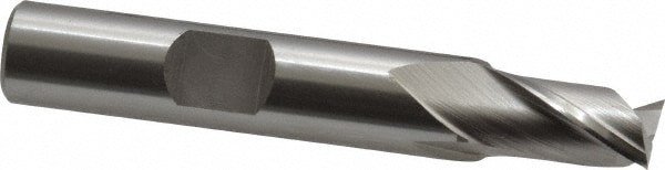 Square End Mill: 0.3543'' Dia, 9/16'' LOC, 3/8'' Shank Dia, 2-5/16'' OAL, 2 Flutes, Cobalt
