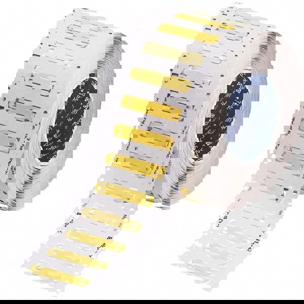 Label Maker Label: Yellow, Polyurethane, 1,000 per Roll