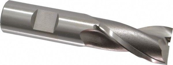 Square End Mill: 1-1/2'' LOC, 3/4'' Shank Dia, 3-3/4'' OAL, 2 Flutes, Cobalt
