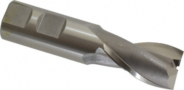 Square End Mill: 0.9055'' Dia, 1-1/2'' LOC, 7/8'' Shank Dia, 3-3/4'' OAL, 2 Flutes, Cobalt
