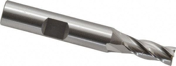 Square End Mill: 0.2756'' Dia, 11/16'' LOC, 3/8'' Shank Dia, 2-1/2'' OAL, 4 Flutes, Cobalt