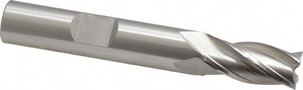 Square End Mill: 0.3543'' Dia, 3/4'' LOC, 3/8'' Shank Dia, 2-1/2'' OAL, 4 Flutes, Cobalt