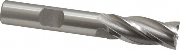 Square End Mill: 0.4331'' Dia, 1'' LOC, 3/8'' Shank Dia, 2-11/16'' OAL, 4 Flutes, Cobalt