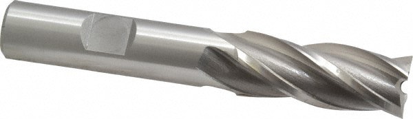 Square End Mill: 0.5512'' Dia, 1-3/8'' LOC, 1/2'' Shank Dia, 3-3/8'' OAL, 4 Flutes, Cobalt