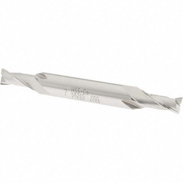 Square End Mill: 0.2756'' Dia, 9/16'' LOC, 3/8'' Shank Dia, 3-1/8'' OAL, 2 Flutes, Cobalt
