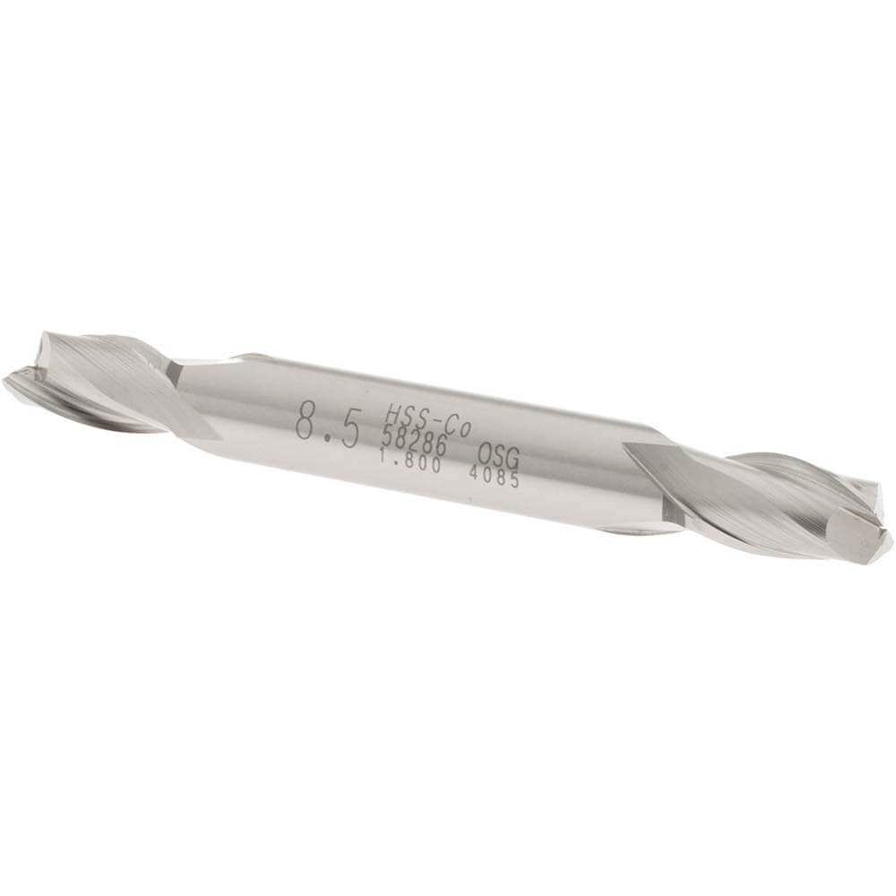 Square End Mill: 0.3346'' Dia, 9/16'' LOC, 3/8'' Shank Dia, 3-1/8'' OAL, 2 Flutes, Cobalt