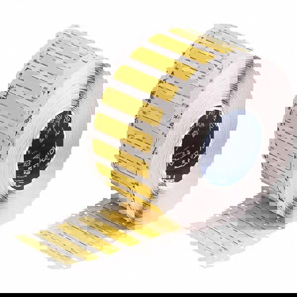 Label Maker Label: Yellow, Polyurethane, 1,000 per Roll