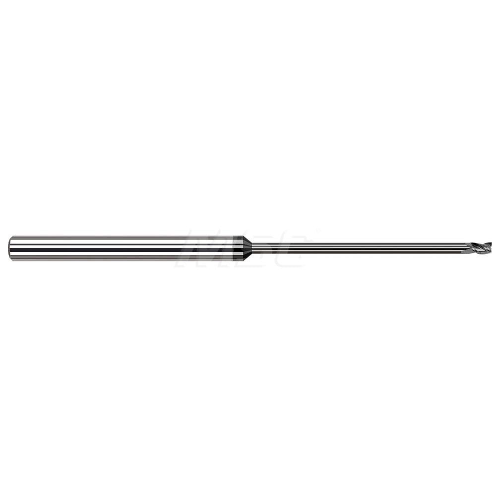Square End Mill: 0.062'' Dia, 0.093'' LOC, 2.5'' OAL, 3 Flutes, Solid Carbide