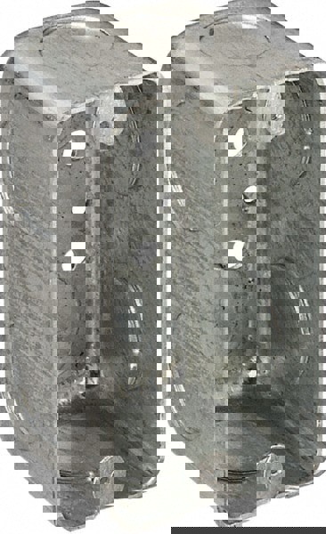 Electrical Outlet Box: Steel, Rectangle, 4