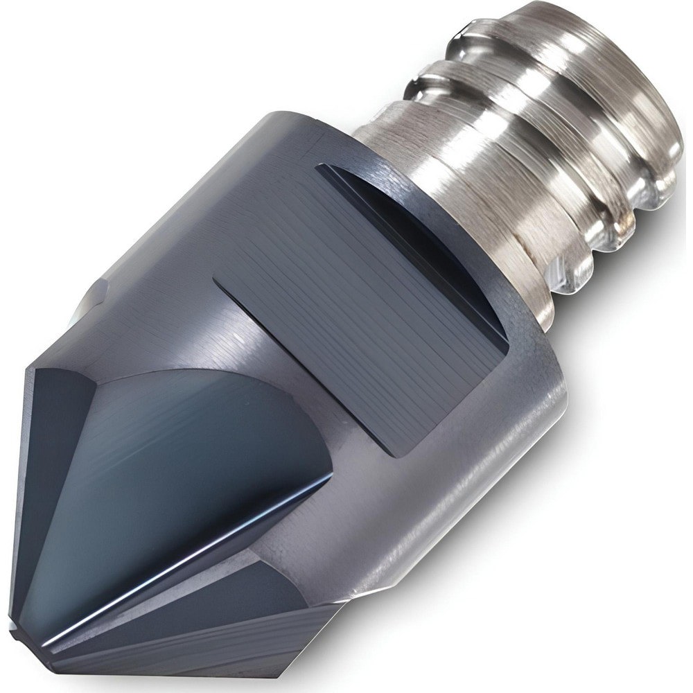Corner Radius & Corner Chamfer End Mill Heads; Mill Diameter (mm): 10.00 ; Chamfer Width (mm): 5.000 ; Chamfer Angle: 45.000 ; Length of Cut (mm): 4.0000 ; Number Of Flutes: 4 ; Overall Length (mm): 13.0000